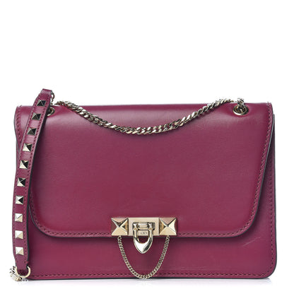 Valentino Garavani Vitello Small Rockstud Demilune Shoulder Bag Grape 1 of 8
