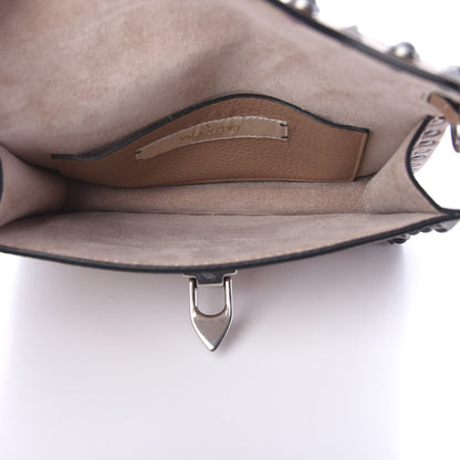 Valentino Garavani Grained Calfskin Onyx Small Guitar Strap Rockstud Rolling Shoulder Flap Bag Soft Noisette 4 of 9