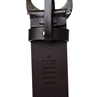 Gucci Selleria Calfskin Nickel Interlocking G 37mm Belt 105 42 Cocoa 3 of 3