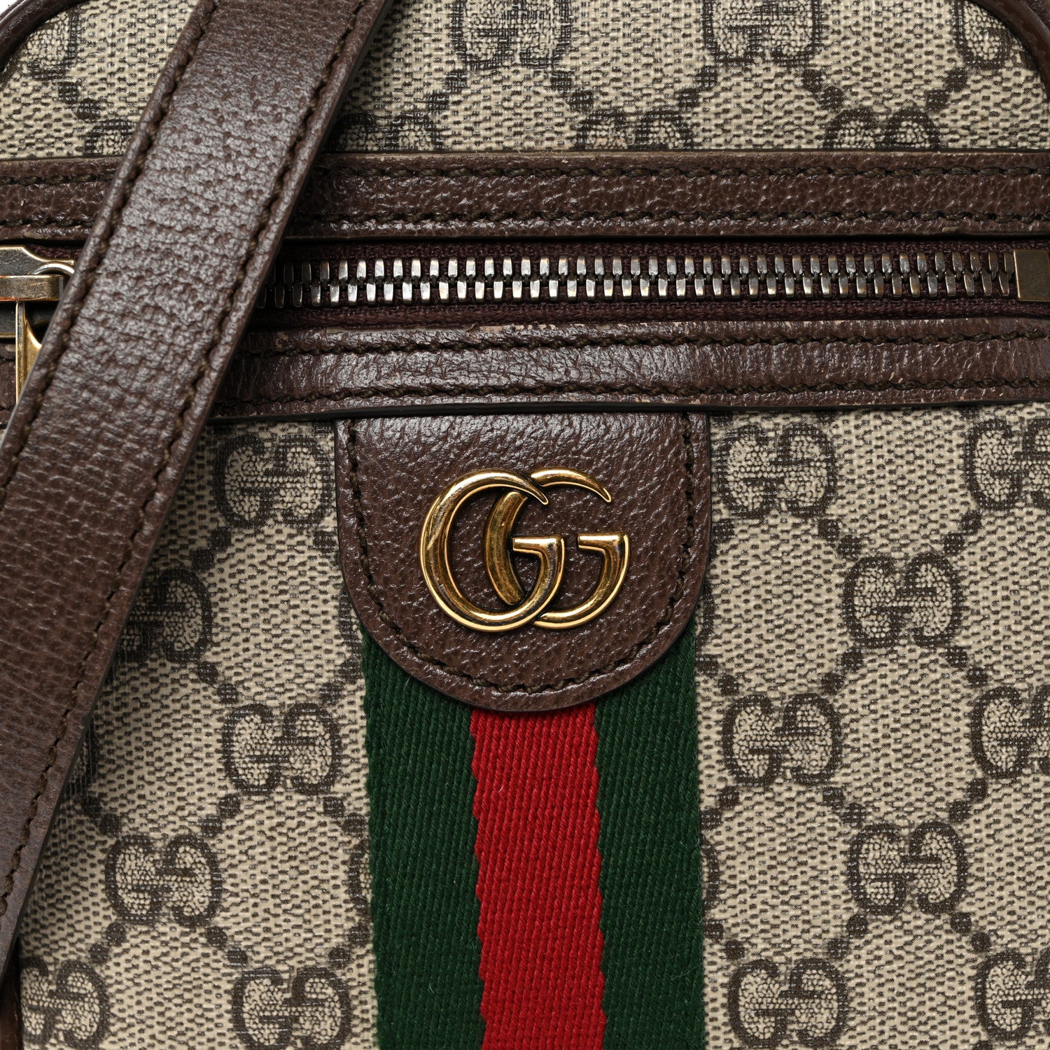 Gucci GG Supreme Monogram Web Mini Ophidia Messenger Brown 8 of 11