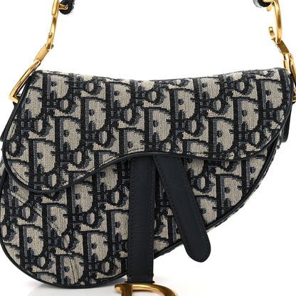 Christian Dior Oblique Mini Saddle Bag Blue 8 of 11