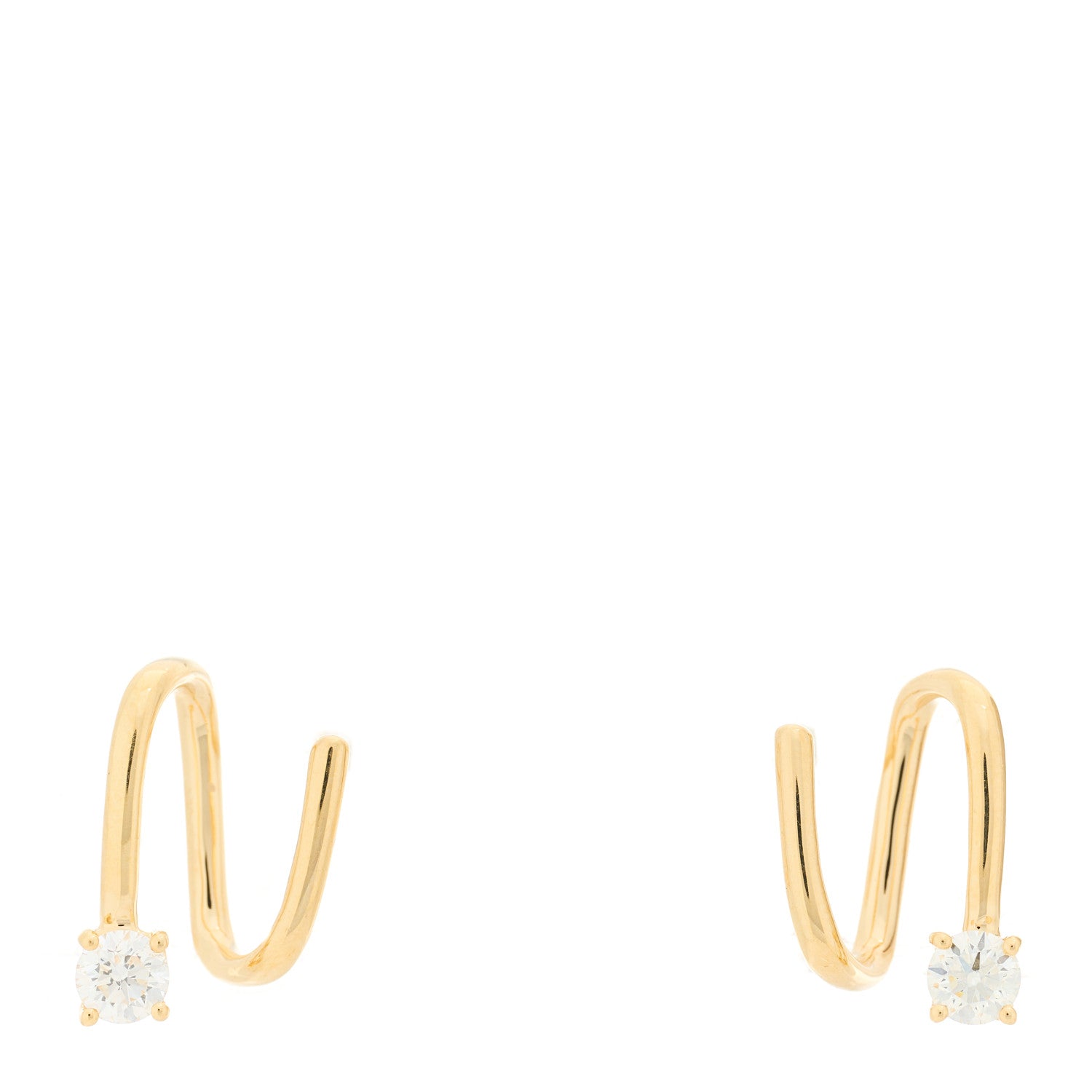 Anita Ko 18K Yellow Gold Diamond Coil Earrings 2 of 5