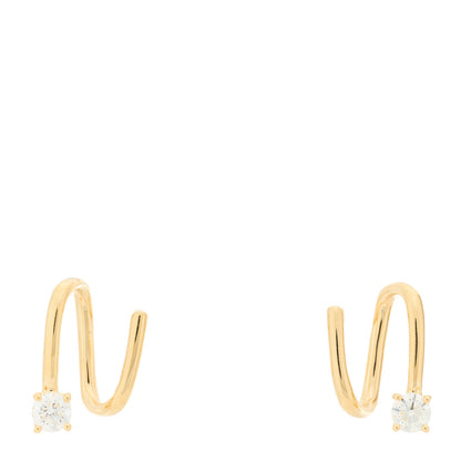 Anita Ko 18K Yellow Gold Diamond Coil Earrings 2 of 5