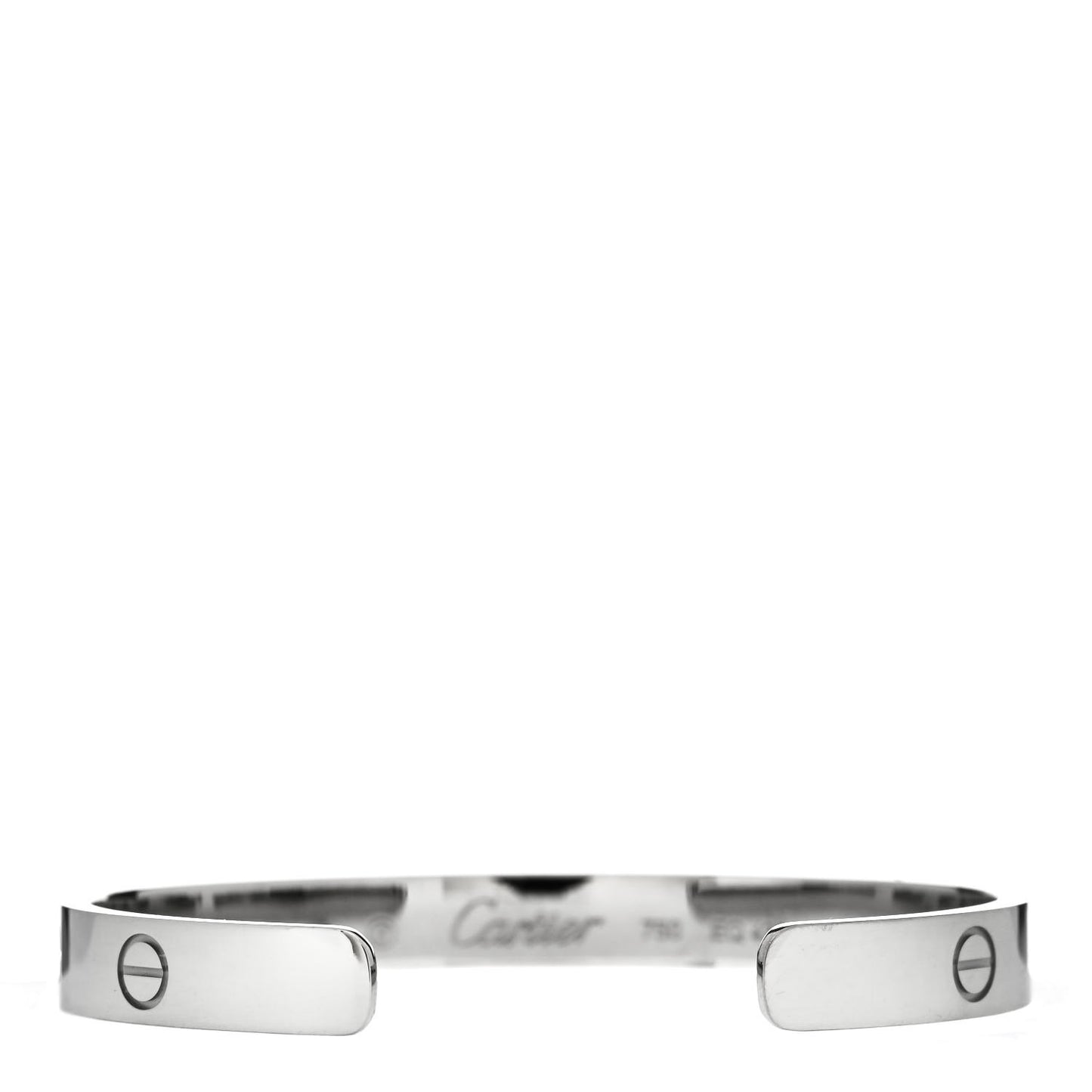 18K White Gold LOVE Cuff Bracelet 16