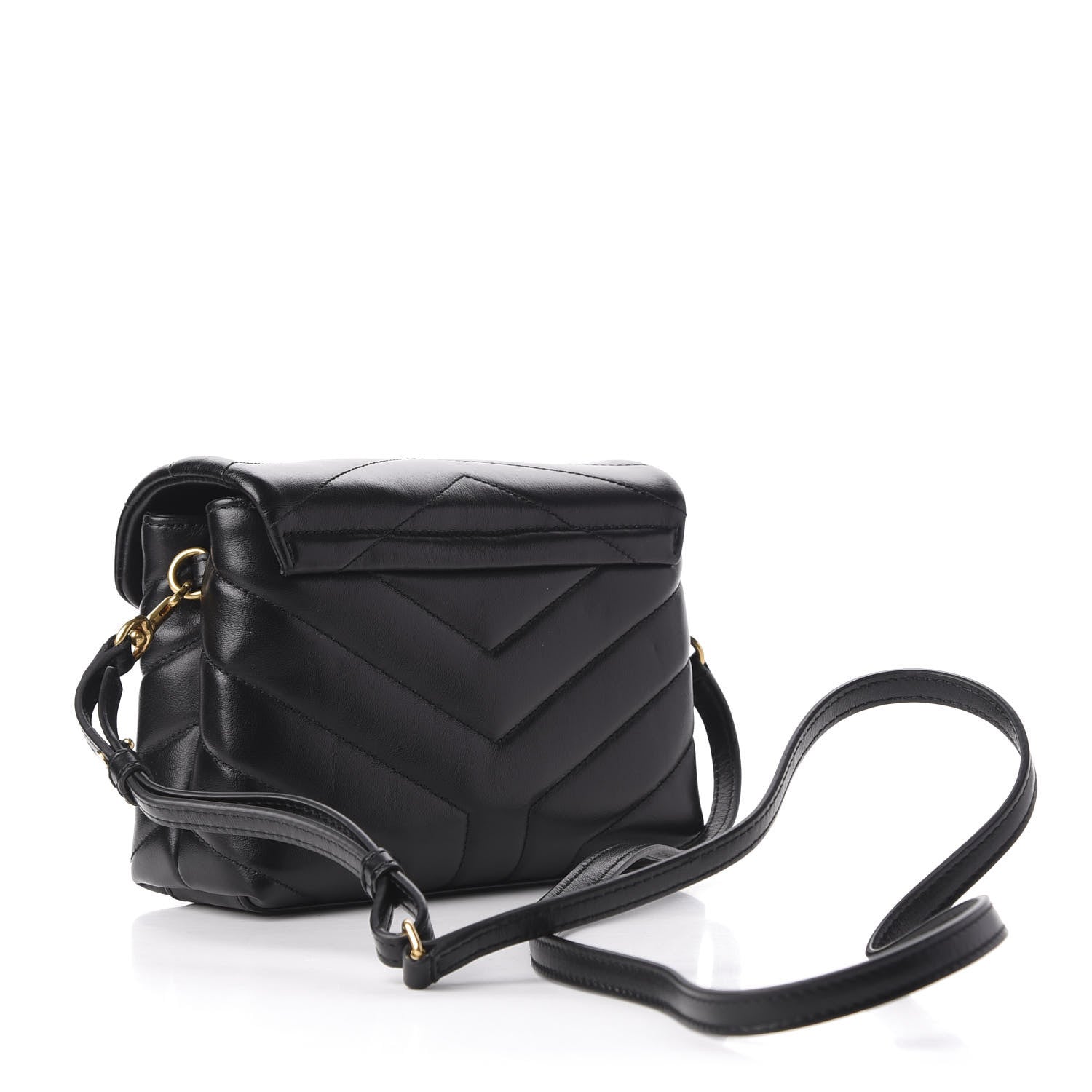Saint Laurent Calfskin Y Quilted Monogram Toy Loulou Crossbody Bag Black 3 of 11