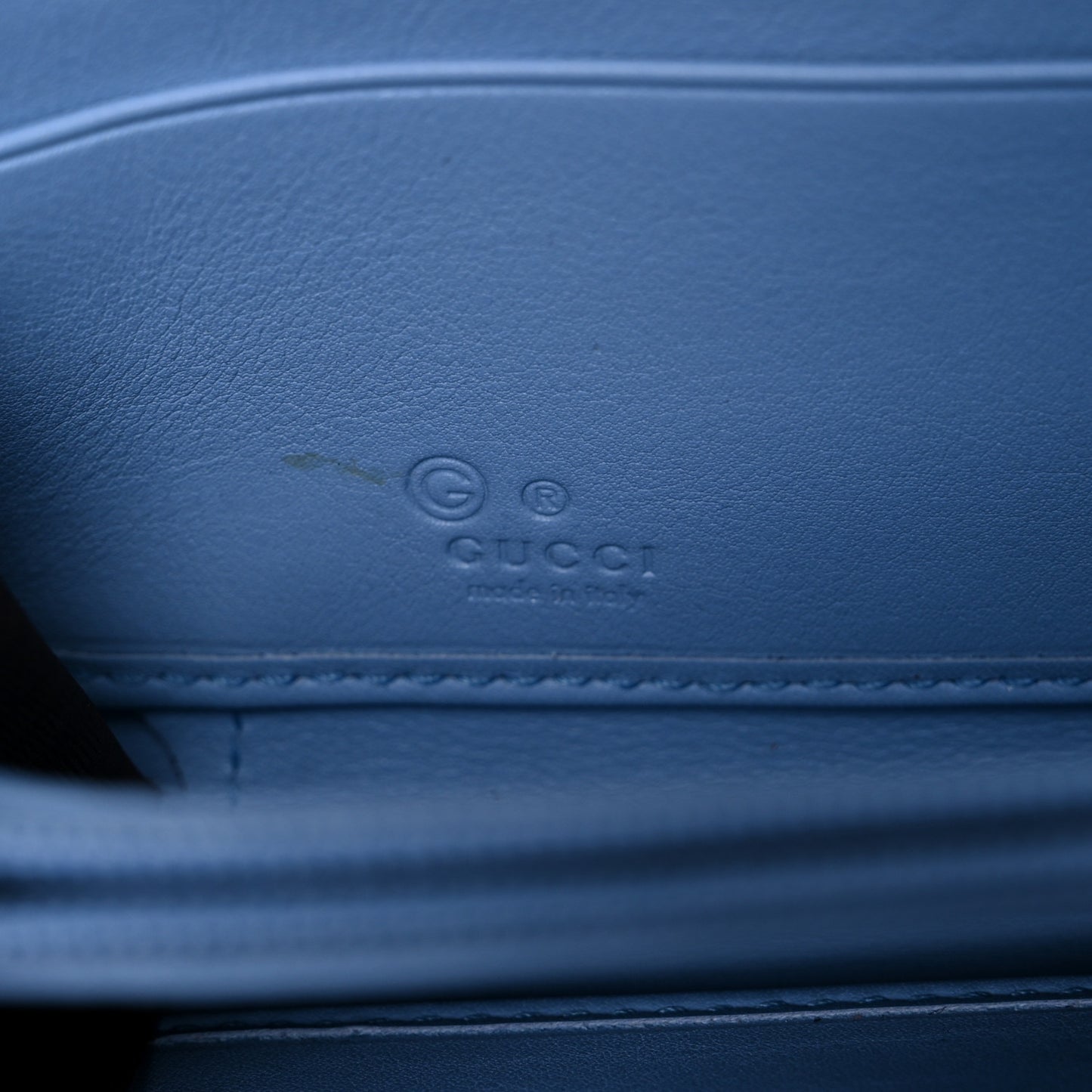 Microguccissima Zip Around Wallet Mineral Blue