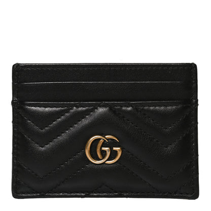 Gucci Calfskin Matelasse GG Marmont Card Holder Black 1 of 8