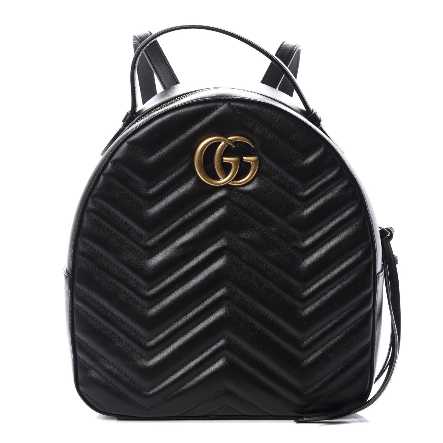 Gucci Calfskin Matelasse GG Marmont Dome Backpack Black 1 of 9