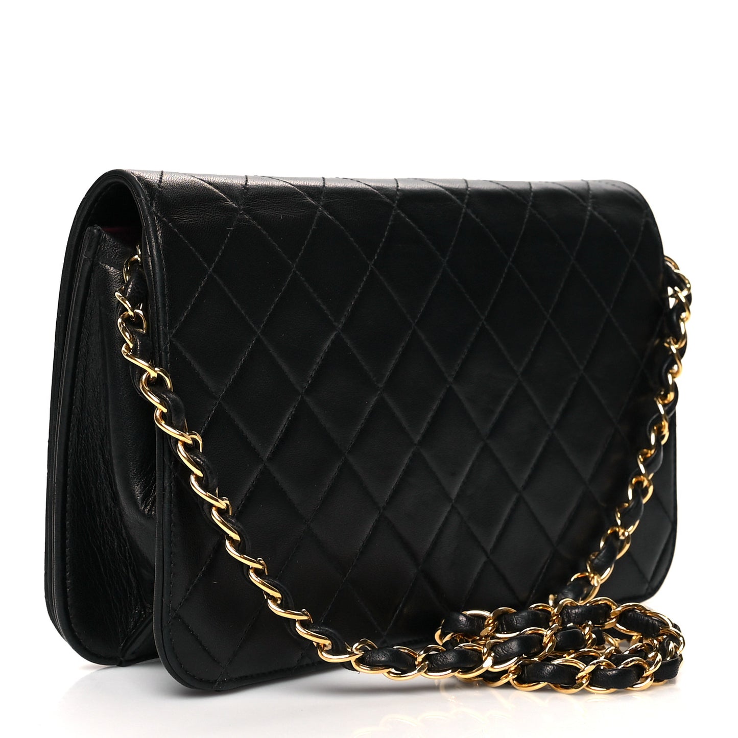 Lambskin Quilted Small Single Flap Black