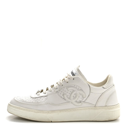 Chanel Calfskin CC Womens Sneakers 38 White 1 of 11