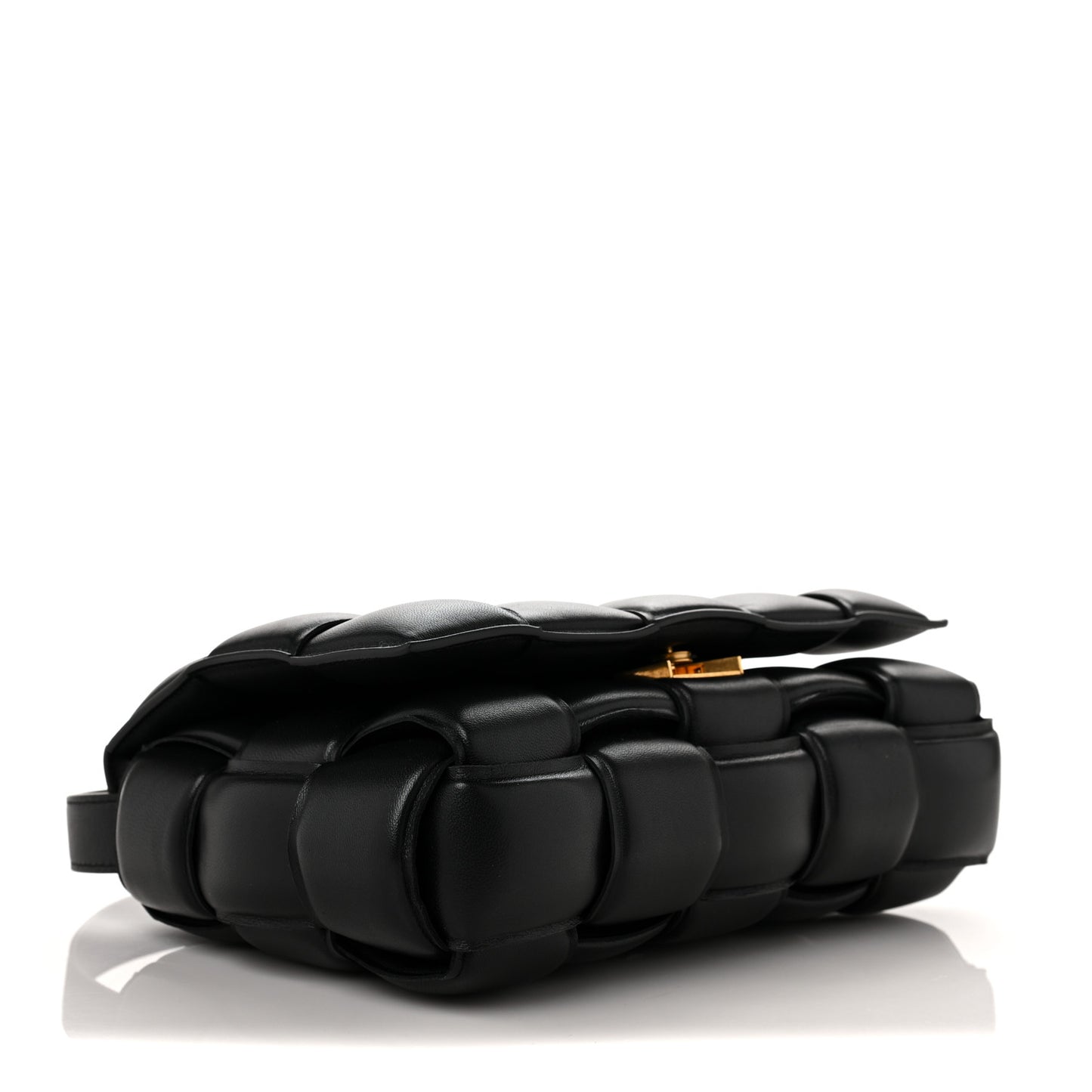 Nappa Maxi Intreccio Padded Cassette Crossbody Bag Black