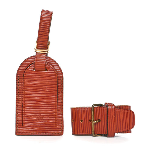 Epi Luggage Tag and Loop Set Fawn