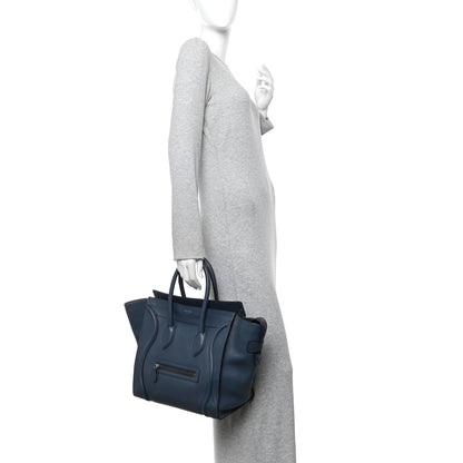 Celine Drummed Calfskin Mini Luggage Slate 2 of 9