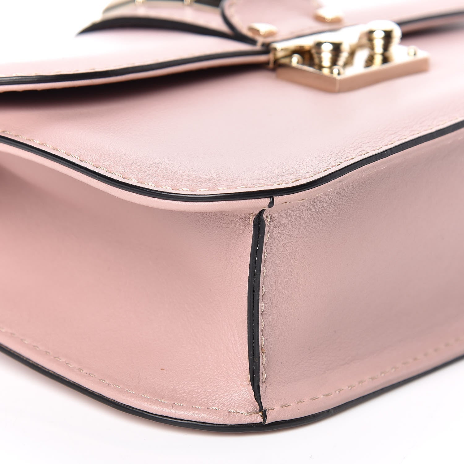 Valentino Garavani Vitello Small Glam Lock Rockstud Flap Poudre 6 of 8