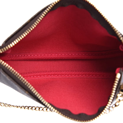 Louis Vuitton Monogram 2019 Christmas Animation Mini Courchevel Pochette Accessories Fuchsia 4 of 7
