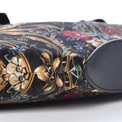 Alexander McQueen Silk Floral Print De Manta Clutch Black Multicolor 9 of 10