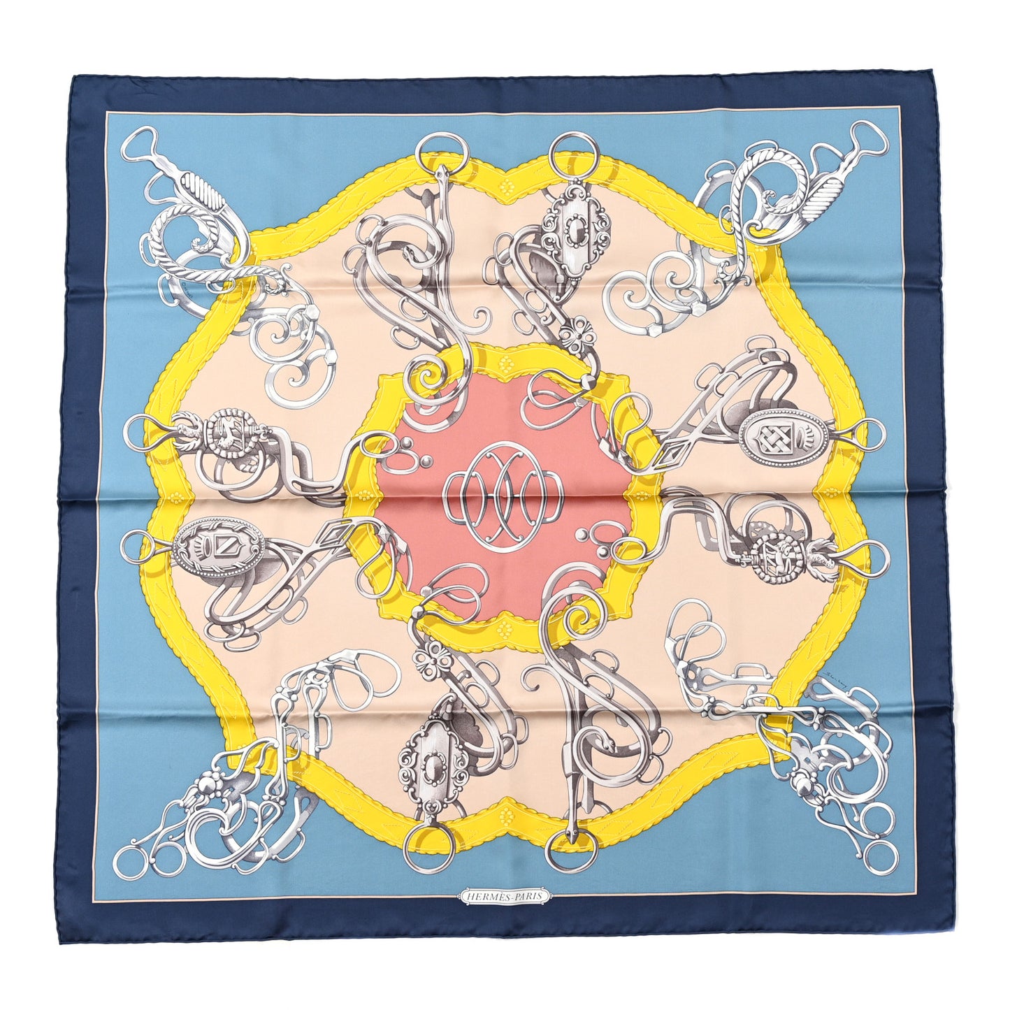 Silk Lift Profile Scarf 90 Marine Bleu Glacier