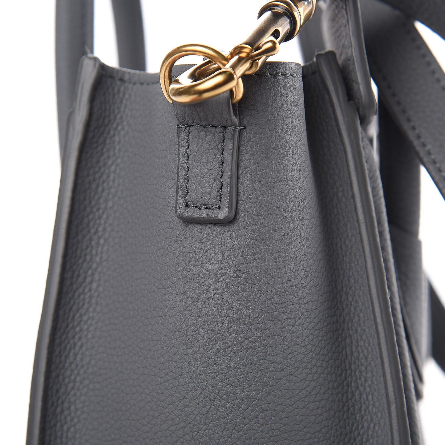 Drummed Calfskin Nano Luggage Kohl