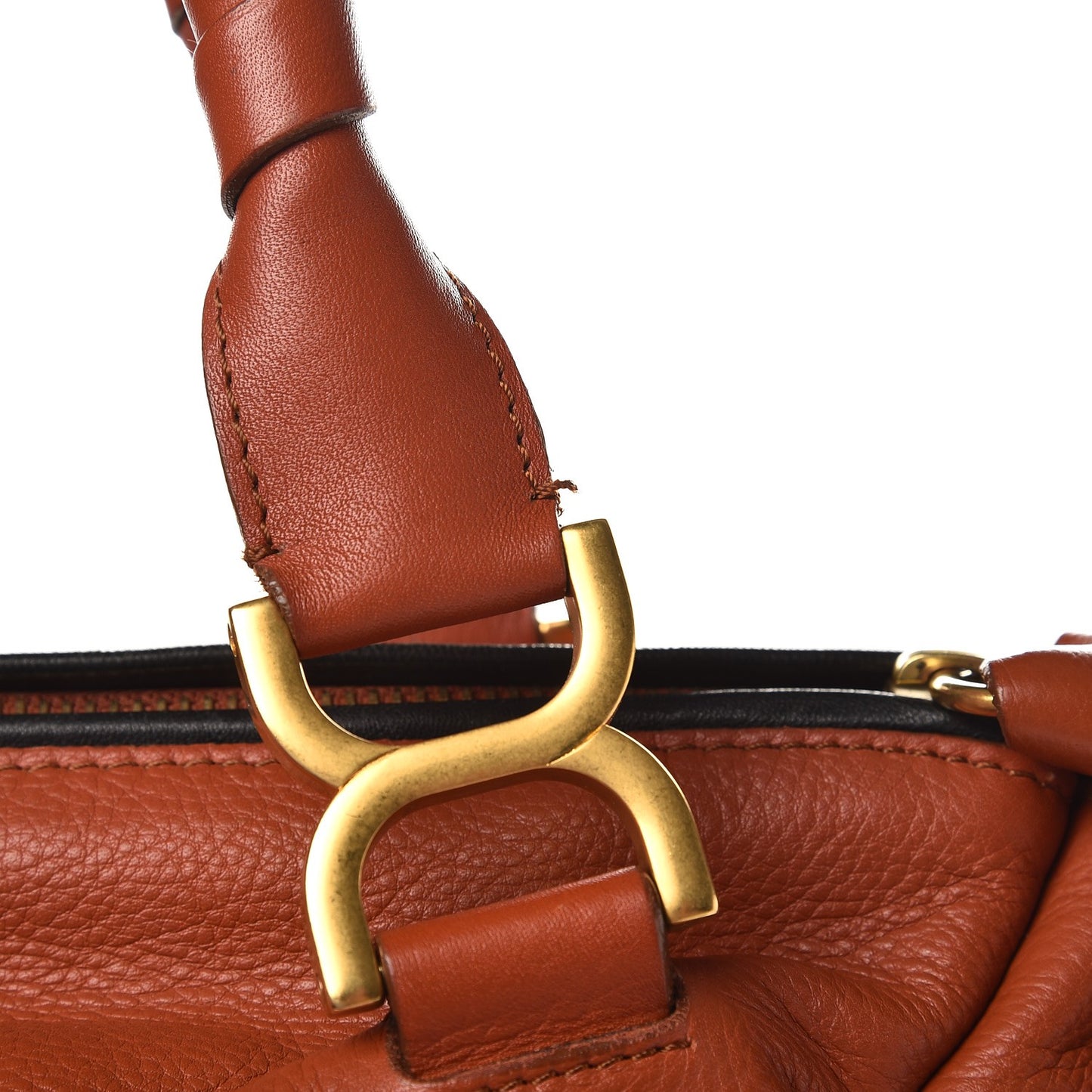Calfskin Braided Large Marcie Satchel Whiskey