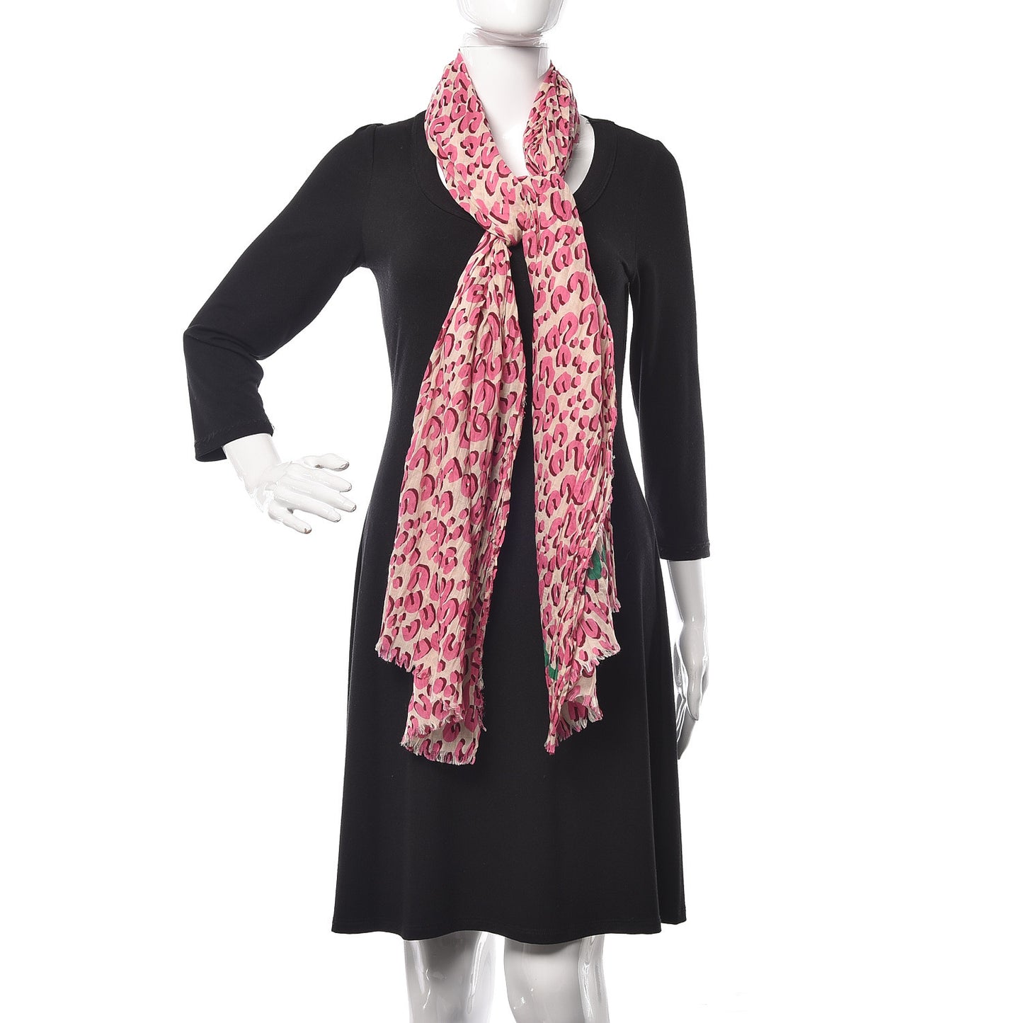 Cotton Leopard Pareo Blanc Corail