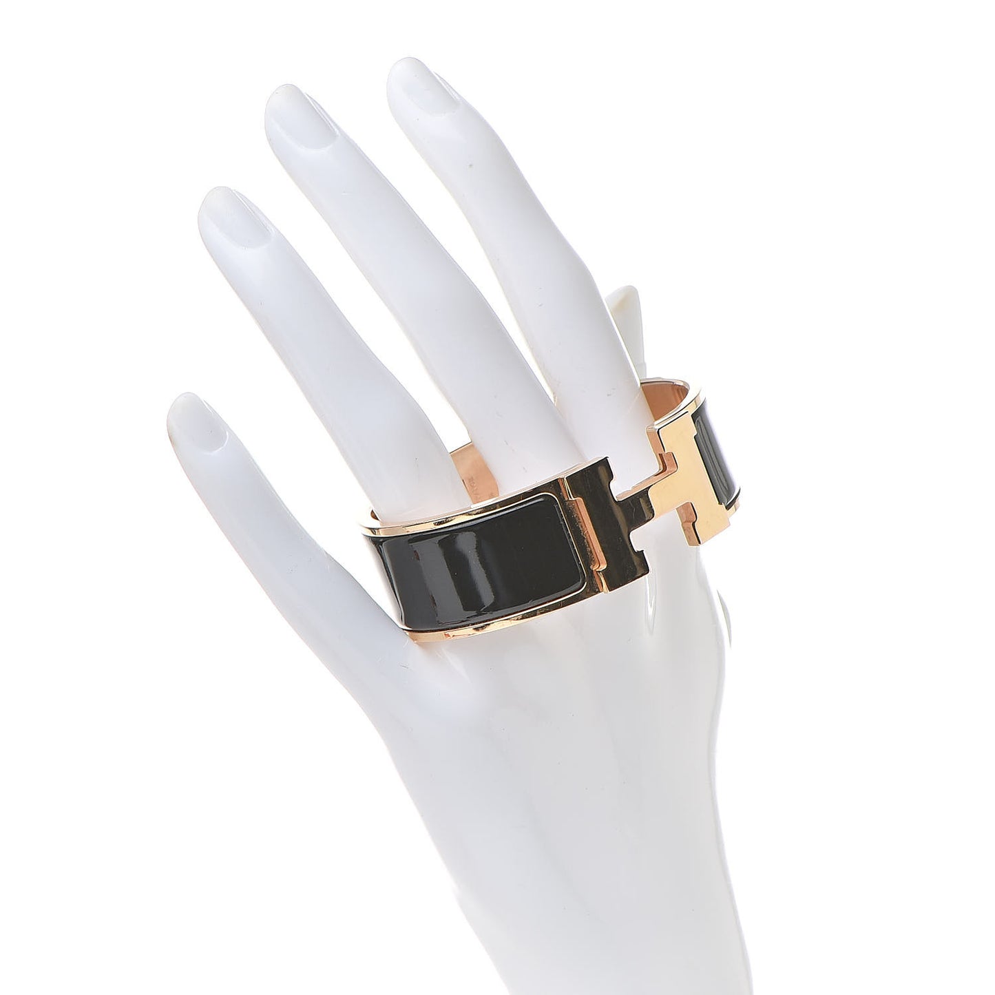 Enamel Wide Clic Clac H Bracelet PM Black