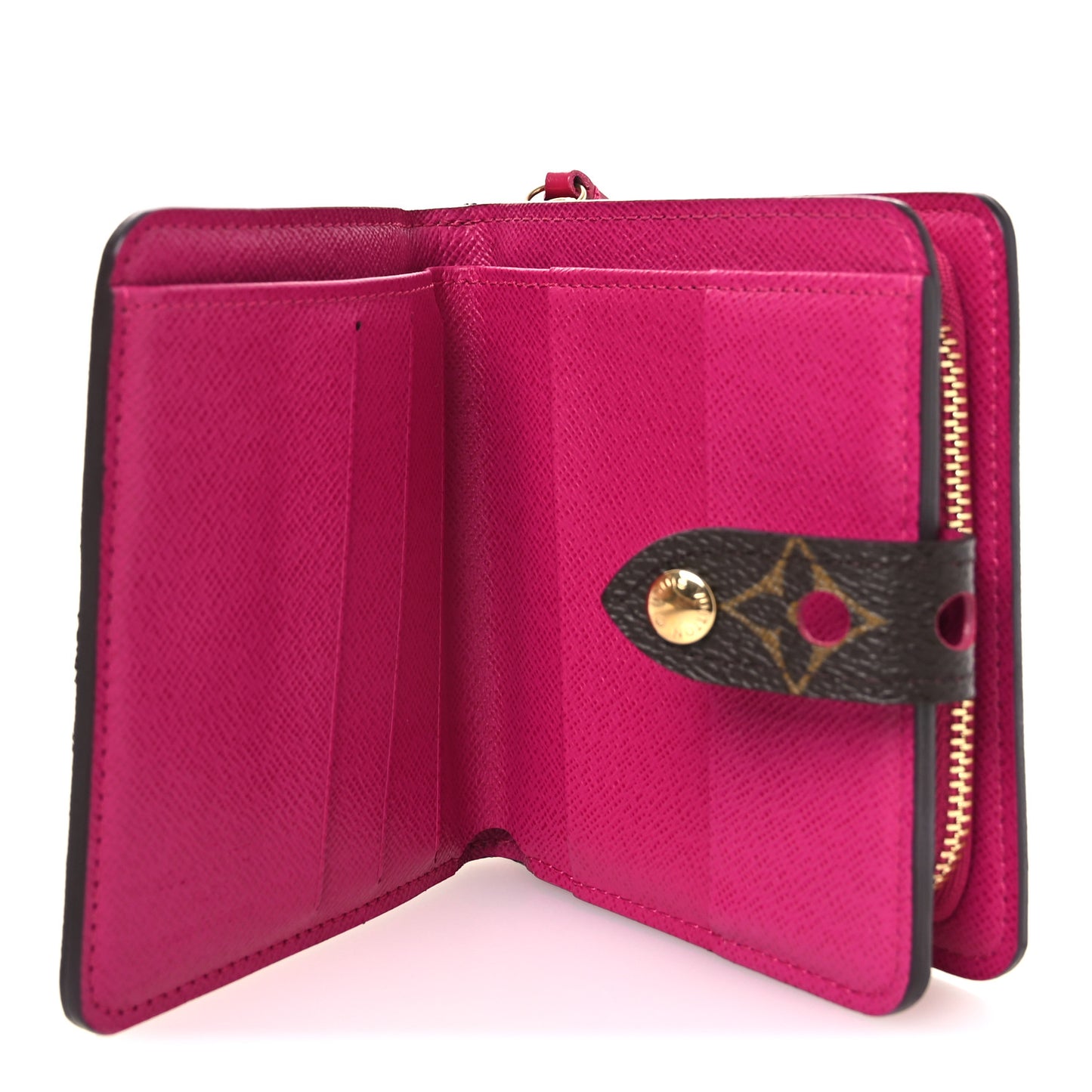 Monogram Perforated Compact Zipped Wallet Fuchsia