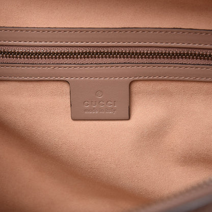 Gucci Calfskin Matelasse Sylvie Web Small GG Marmont Top Handle Shoulder Bag Porcelain Rose 6 of 7