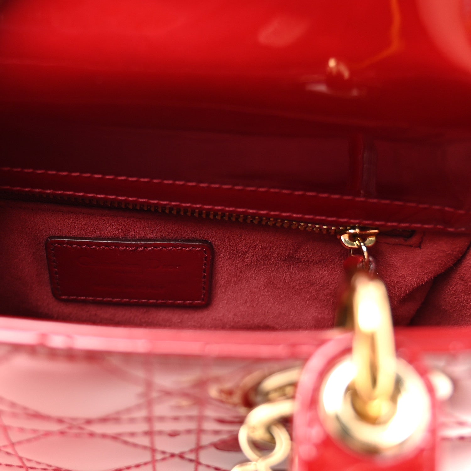 Christian Dior Patent Cannage Small Lady Dior Cherry Red 1867908
