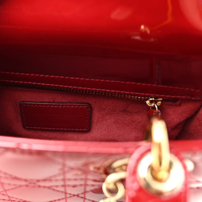 Christian Dior Patent Cannage Small Lady Dior Cherry Red 6 of 10