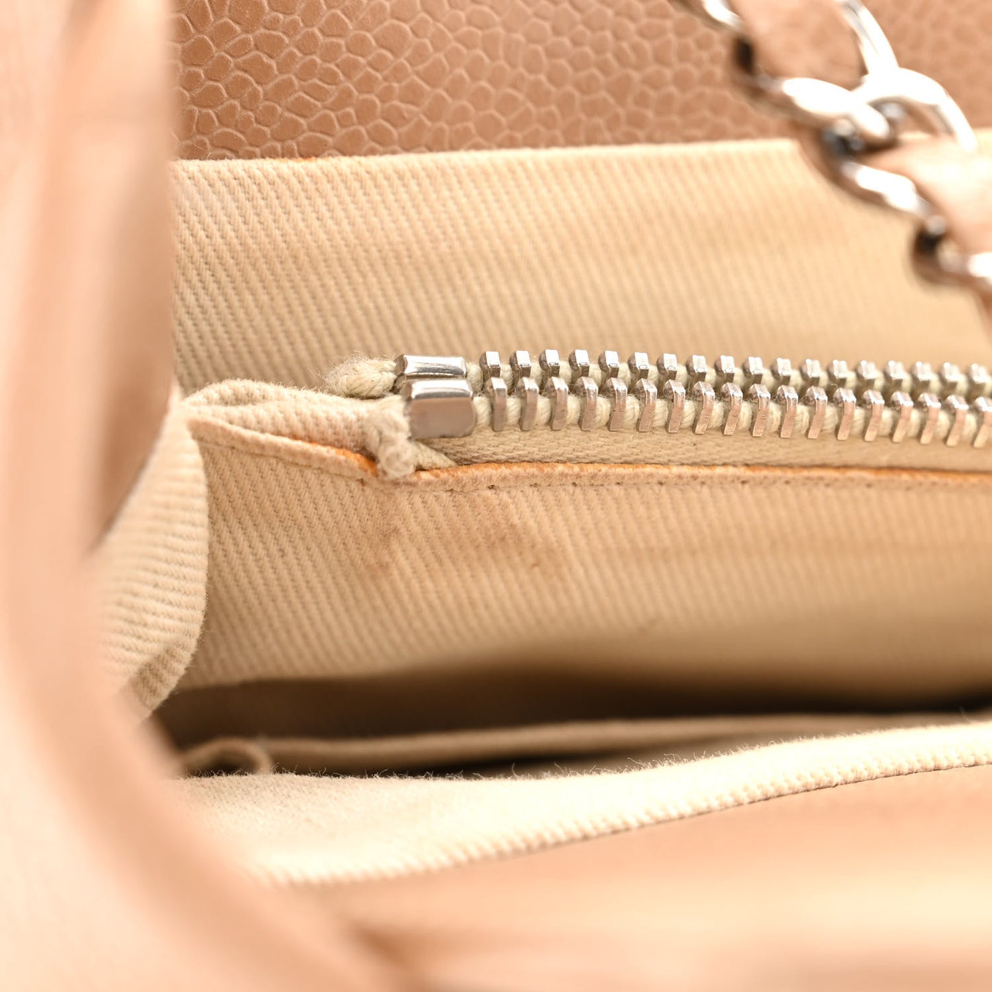 Caviar Medium Soft CC Top Handle Tote Dark Beige