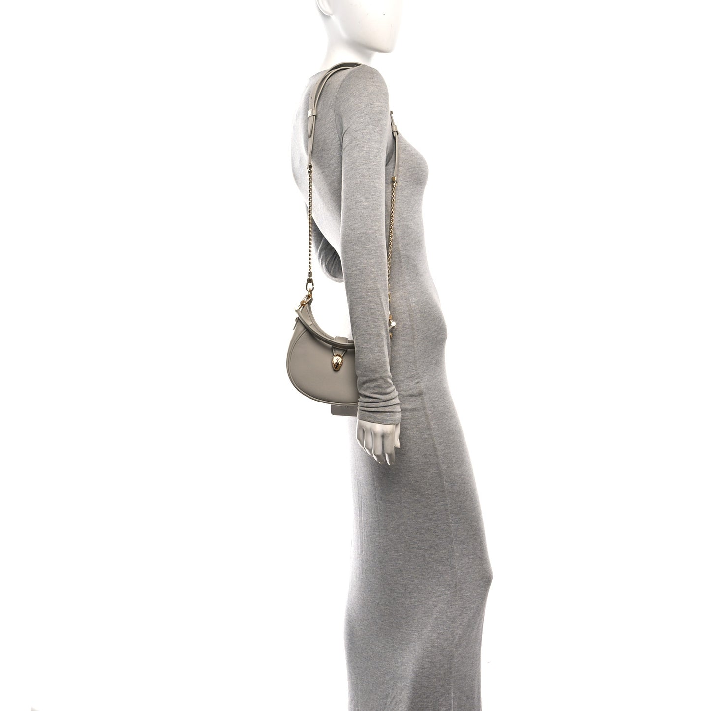 Urban Grain Smooth Calfskin Mini Serpenti Ellipse Crossbody Bag Foggy Opal