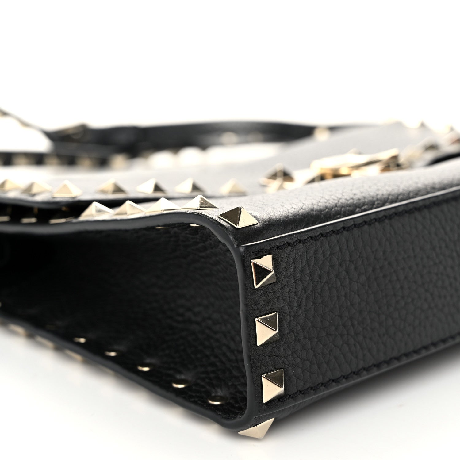 Valentino Garavani Pebbled Calfskin Medium Rockstud Flip Lock Crossbody Bag Black 8 of 9