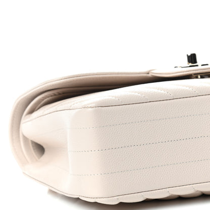 Chanel Caviar Chevron Quilted Small Double Flap Beige 8 of 11