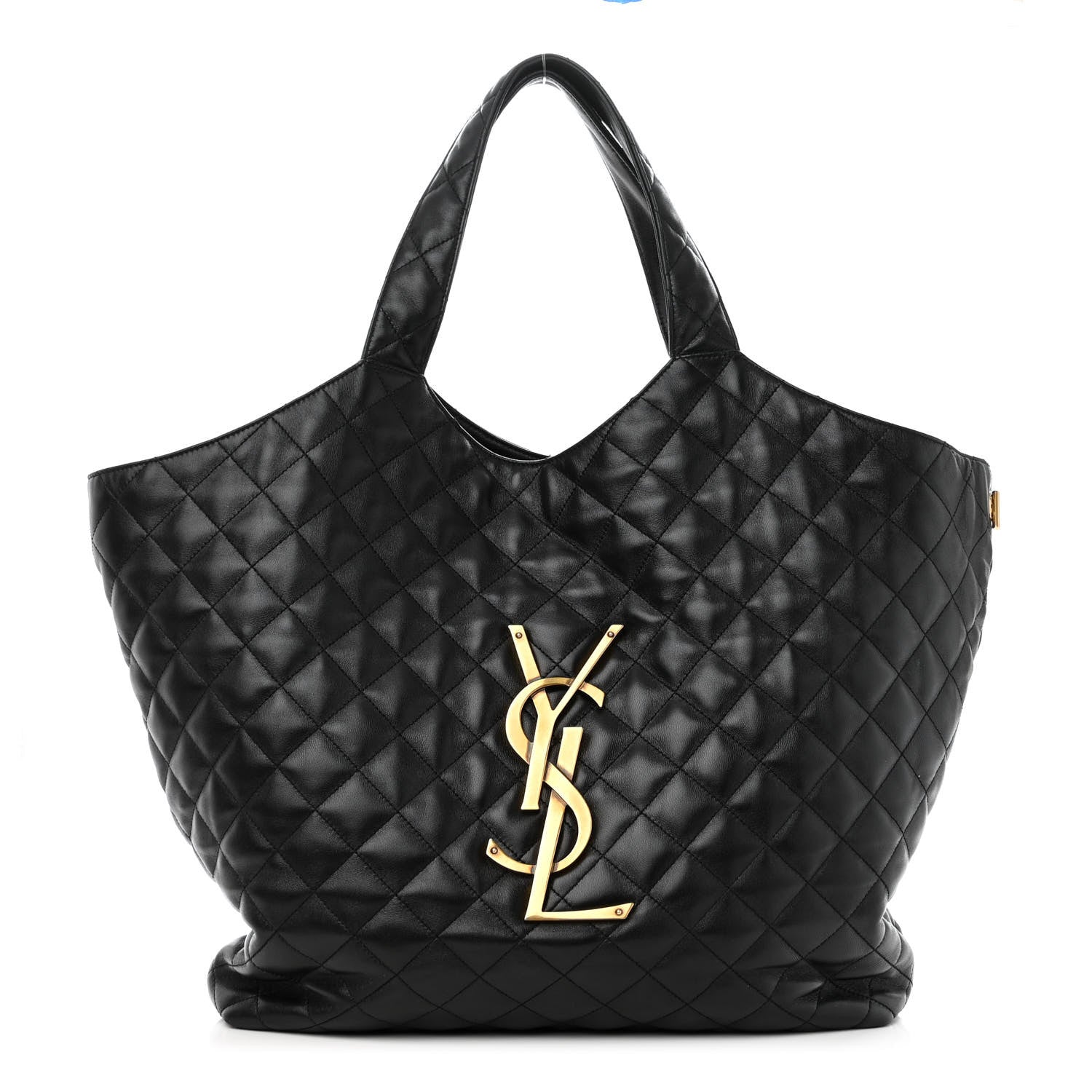 Saint Laurent Lambskin Quilted Maxi Icare Shopping Tote Black 3 of 10