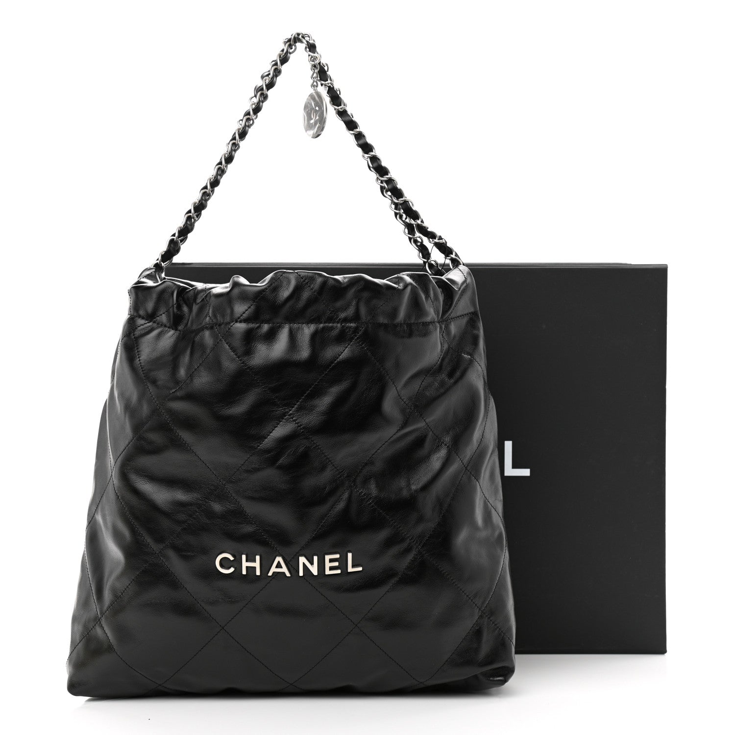 Chanel Shiny Calfskin Quilted Chanel 22 Black 11 of 11
