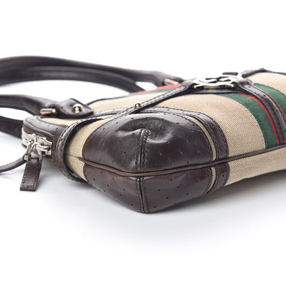 Gucci Canvas Calfskin GG Reins Tote Brown 8 of 9