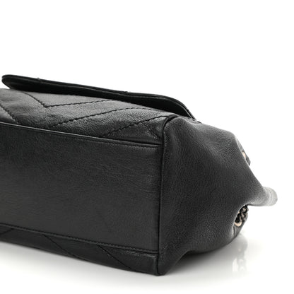 Saint Laurent Pebbled Lambskin Chevron Monogram Small Nolita Black 8 of 8