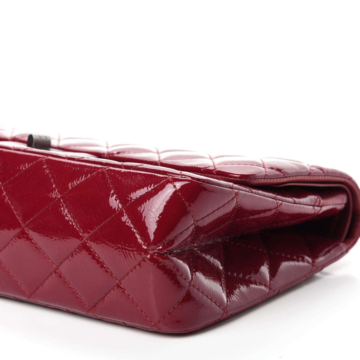 Chanel Distressed Patent Quilted 2.55 Reissue 227 Flap Red 7 of 14