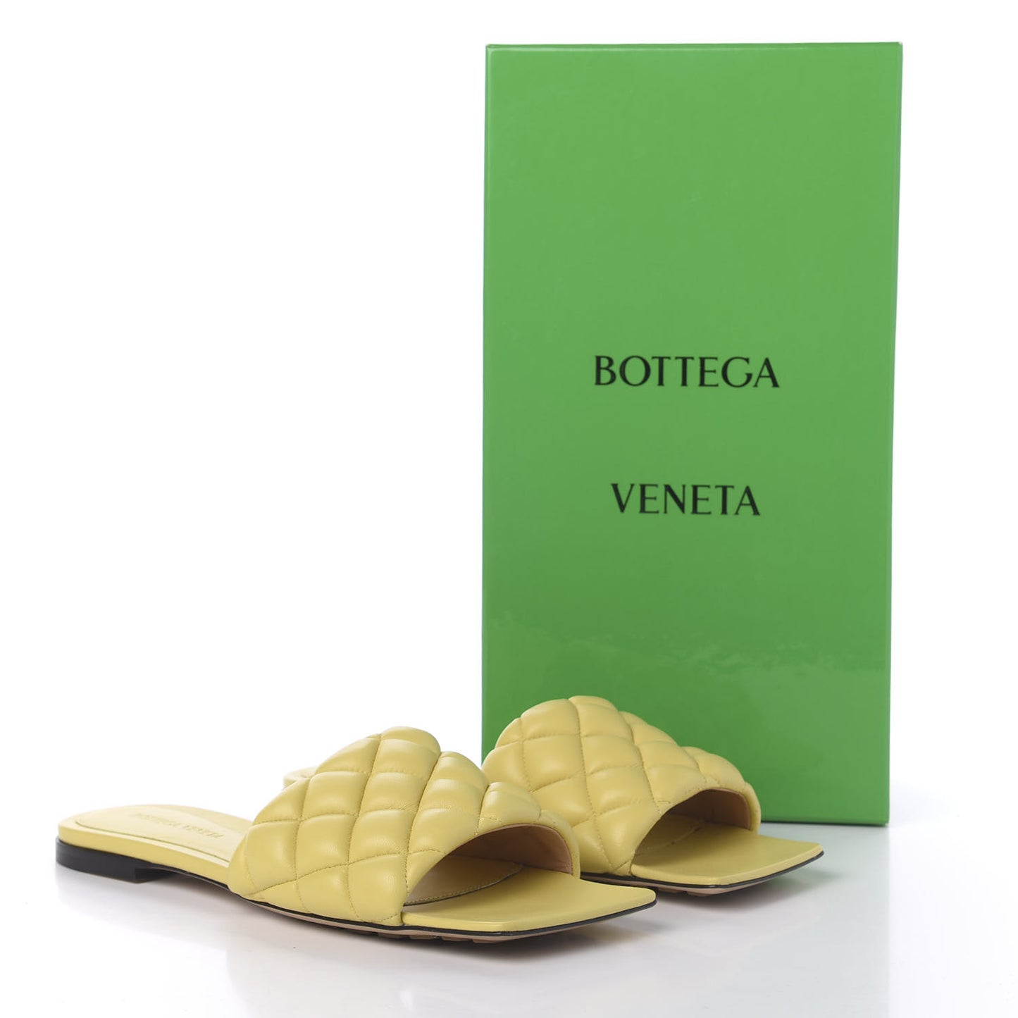 Nappa Matelasse Padded Flat Sandals 38.5 Pear