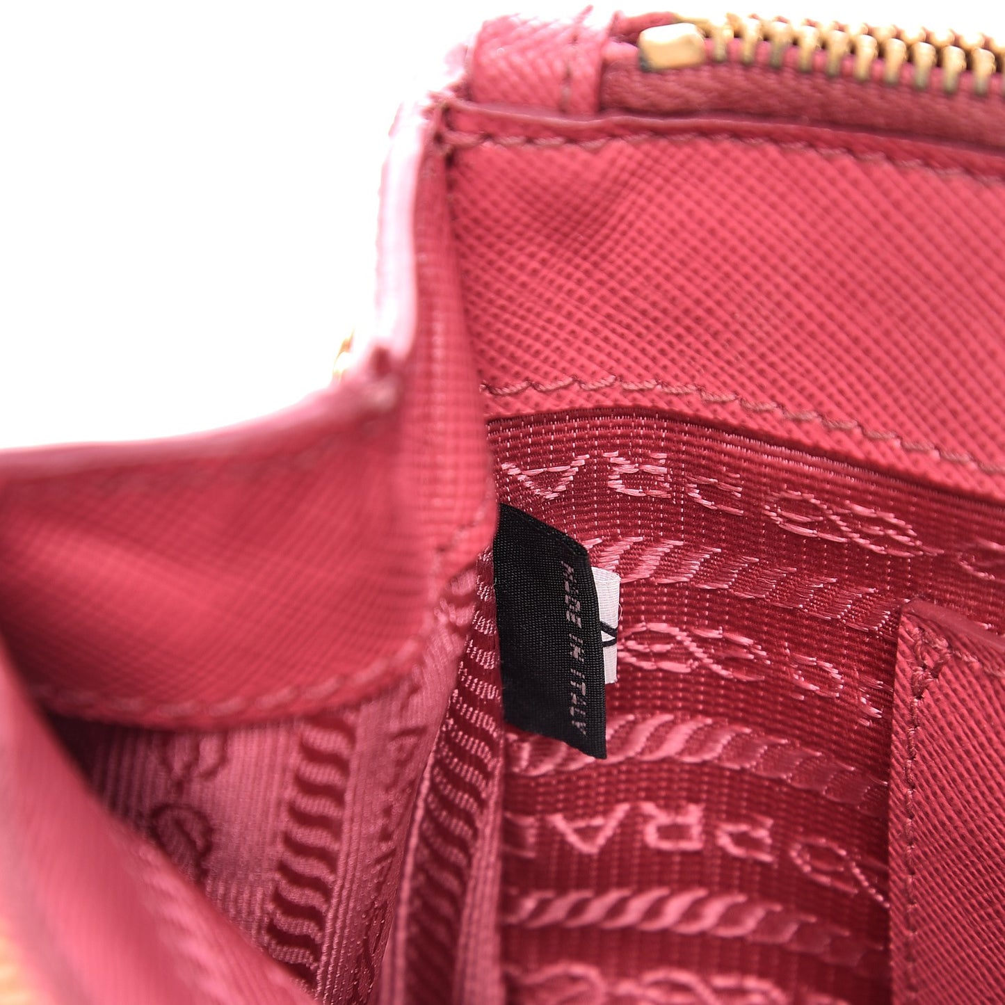Saffiano Lux Micro Galleria Double Zip Tote Peonia
