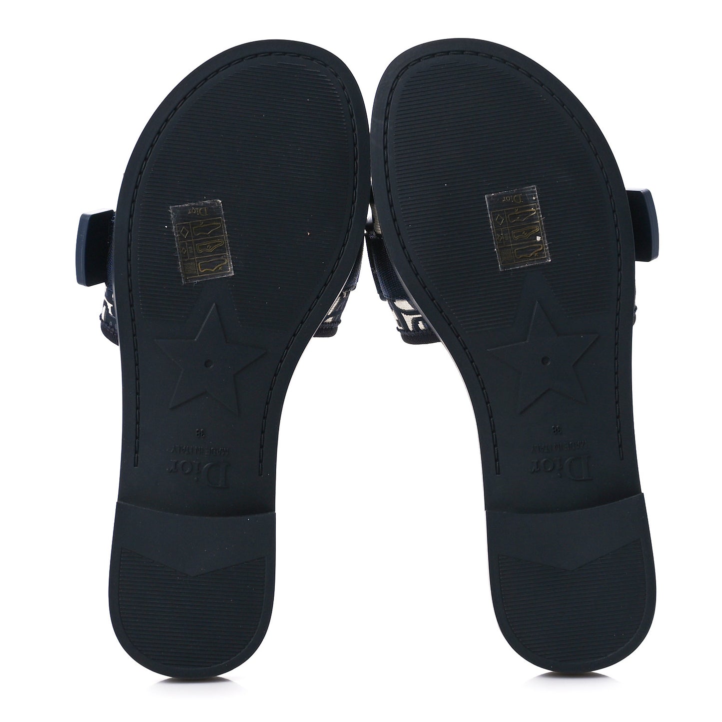Nylon Oblique Dio(r)evolution Slide Sandals 38 Deep Blue