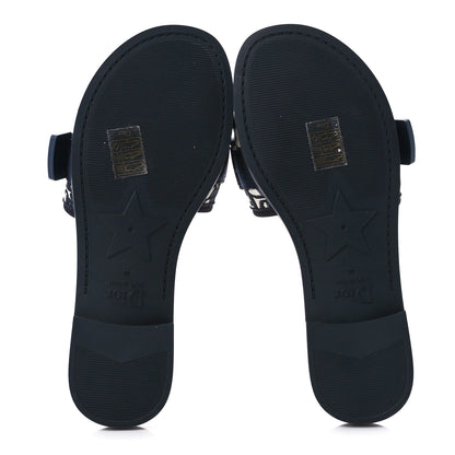 Christian Dior Nylon Oblique Dio(r)evolution Slide Sandals 38 Deep Blue 5 of 10
