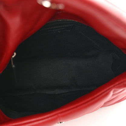 Saint Laurent Lambskin Quilted Small Loulou Puffer Monogram Chain Satchel Red 6 of 11