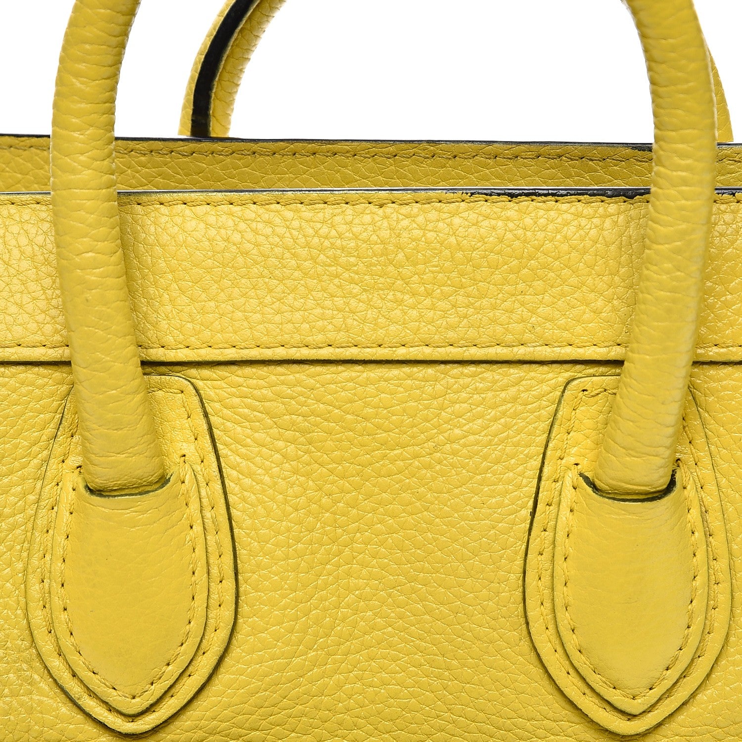 Celine Drummed Calfskin Nano Luggage Citron 10 of 18