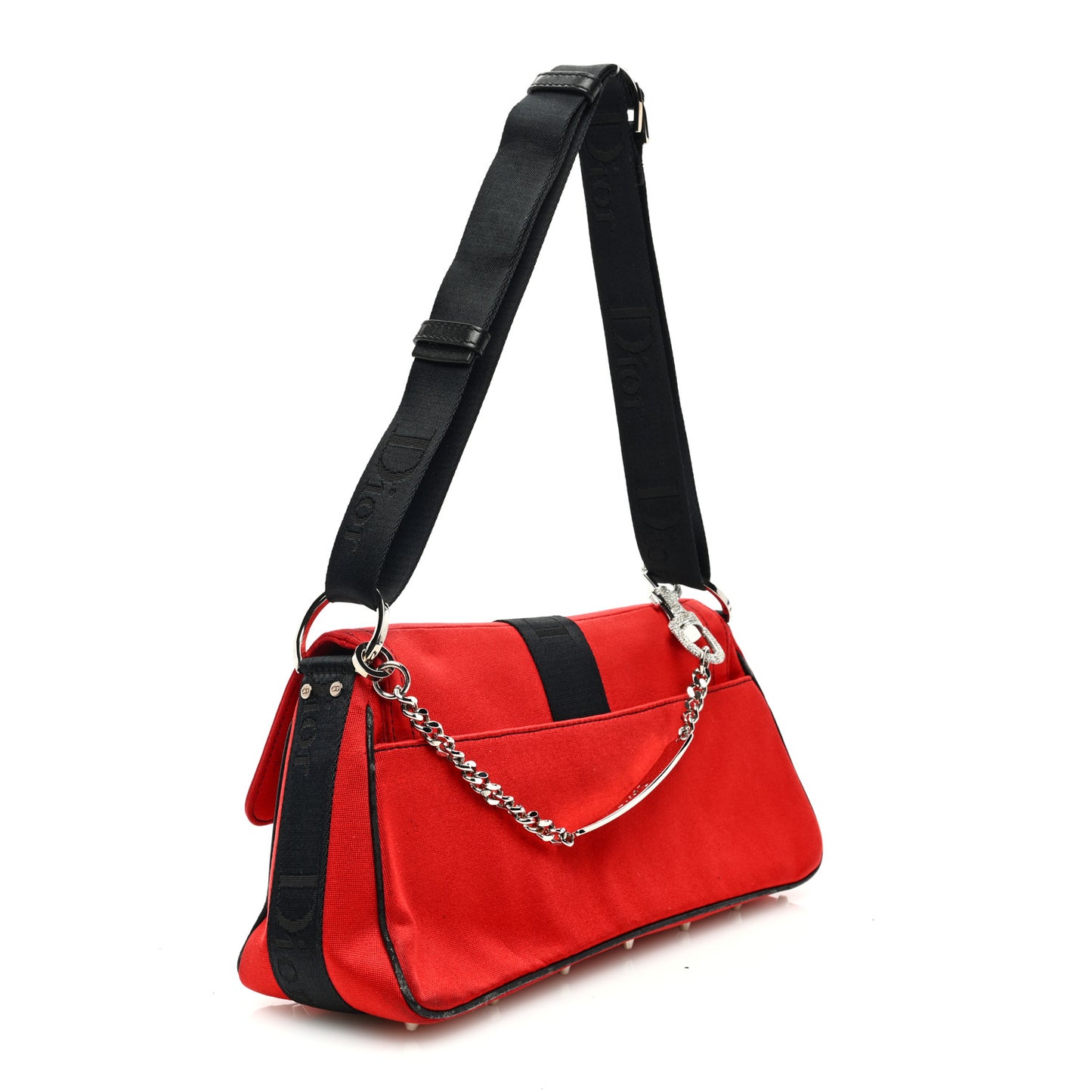 Silk Jersey Crystal Hardcore Clutch Red