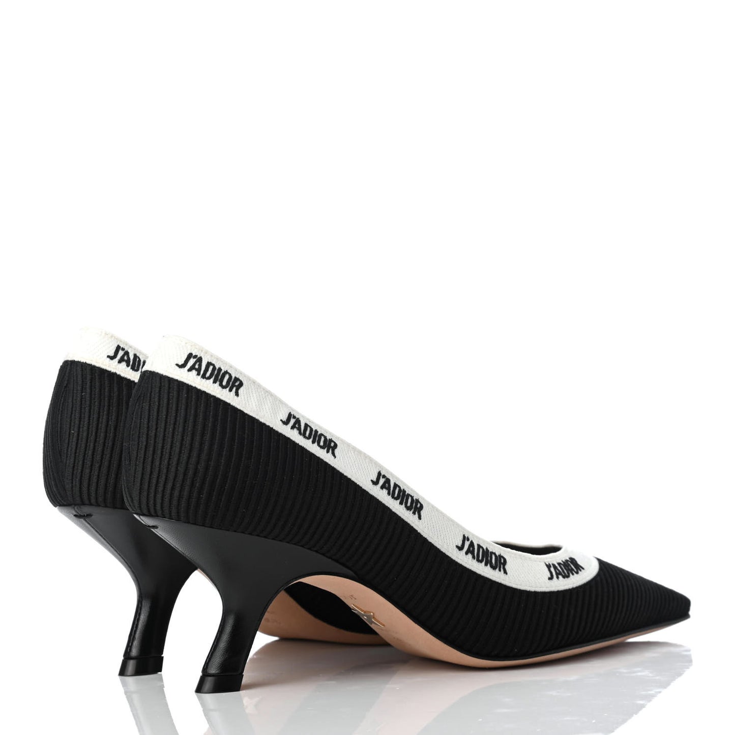 Technical Canvas Ribbon Embroidered J'Adior 65mm Pumps 35.5 Black