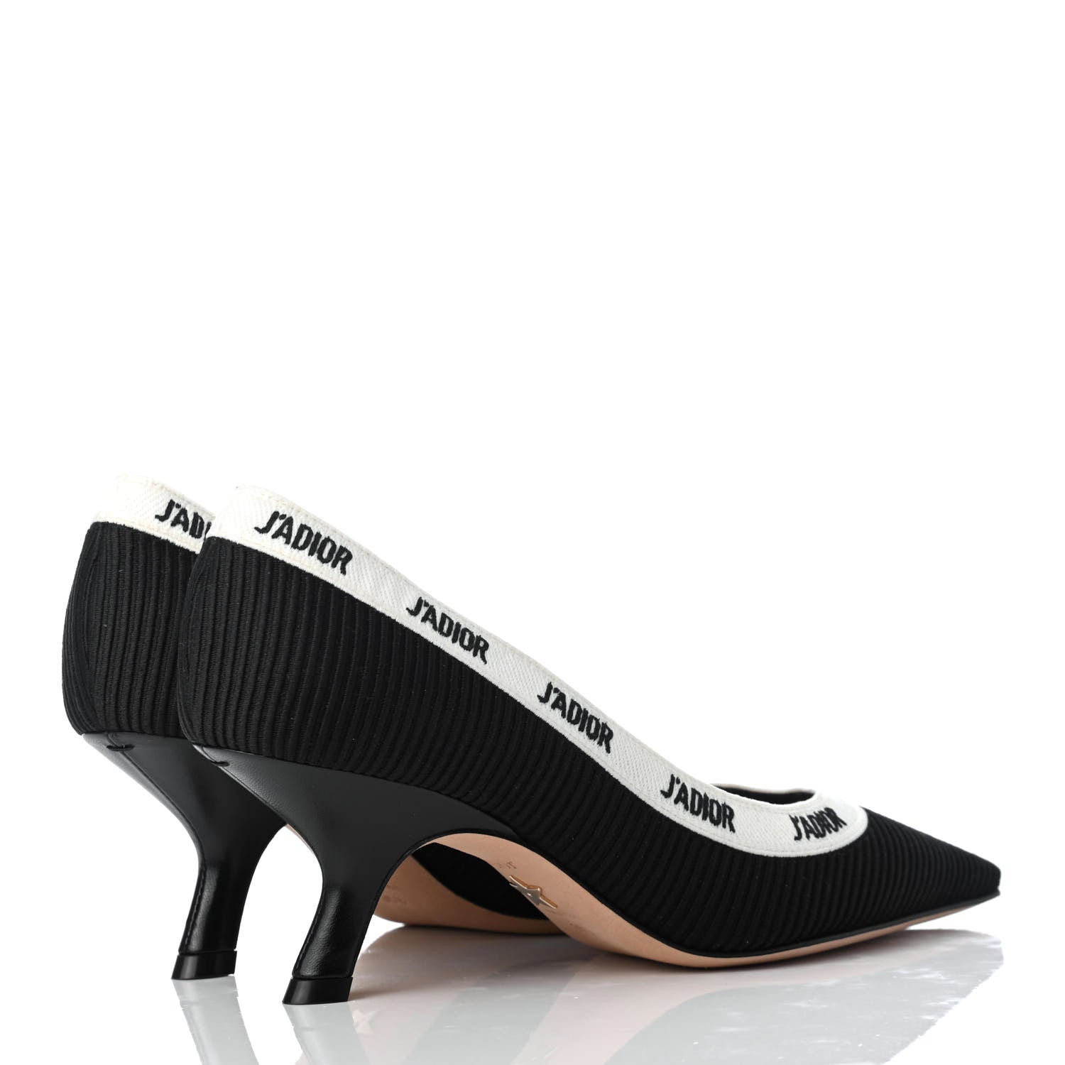 Christian Dior Technical Canvas Ribbon Embroidered J'Adior 65mm Pumps 35.5 Black 4 of 9