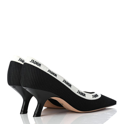 Christian Dior Technical Canvas Ribbon Embroidered J'Adior 65mm Pumps 35.5 Black 4 of 9