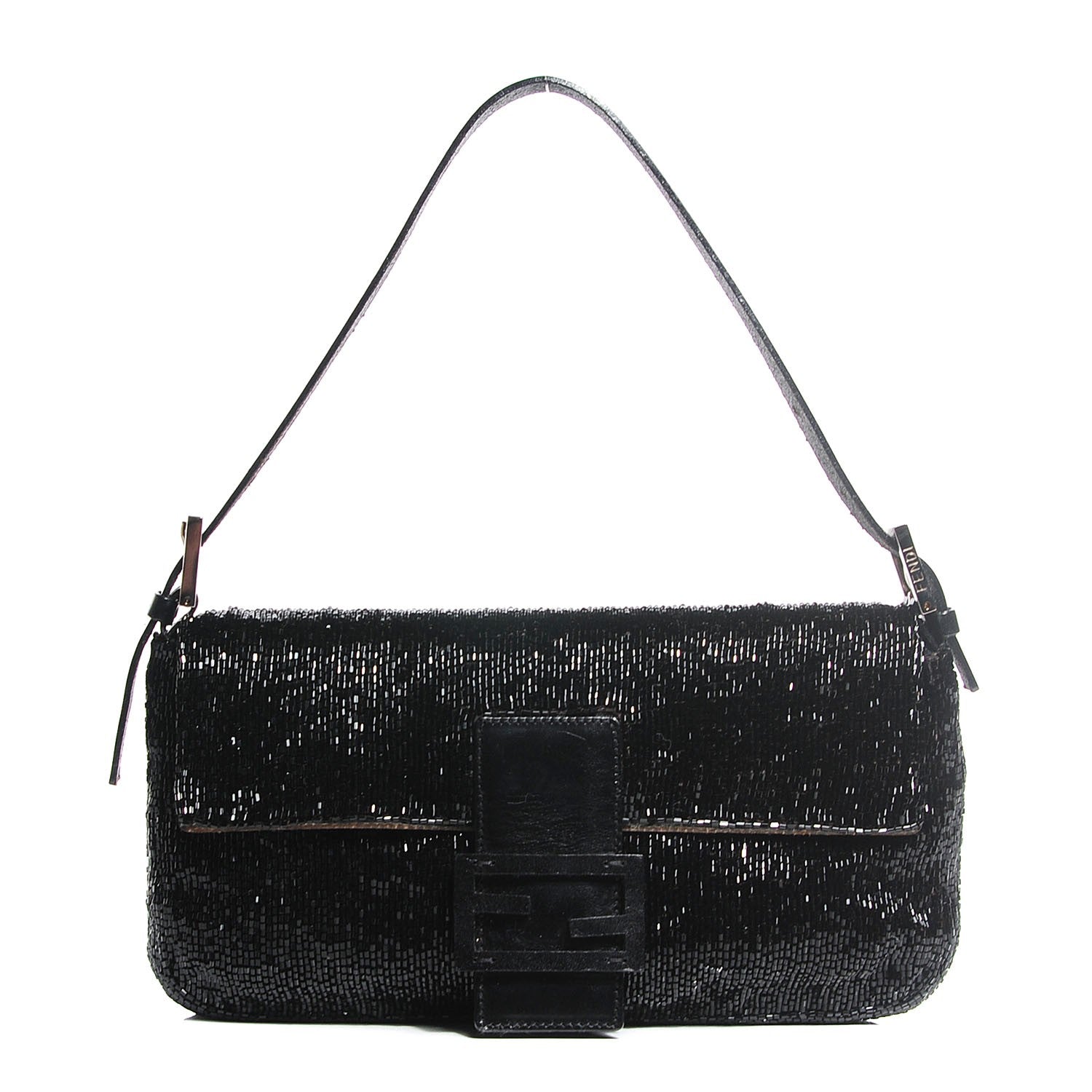 Fendi Beaded Baguette Black 1 of 8