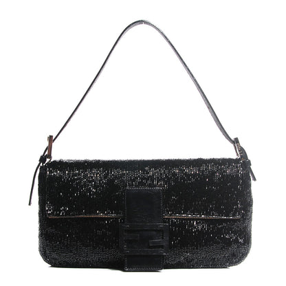 Fendi Beaded Baguette Black 1 of 8